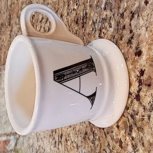Anthropologie Letter A Initial Barber Shave Style Mug Cup Coffee Tea